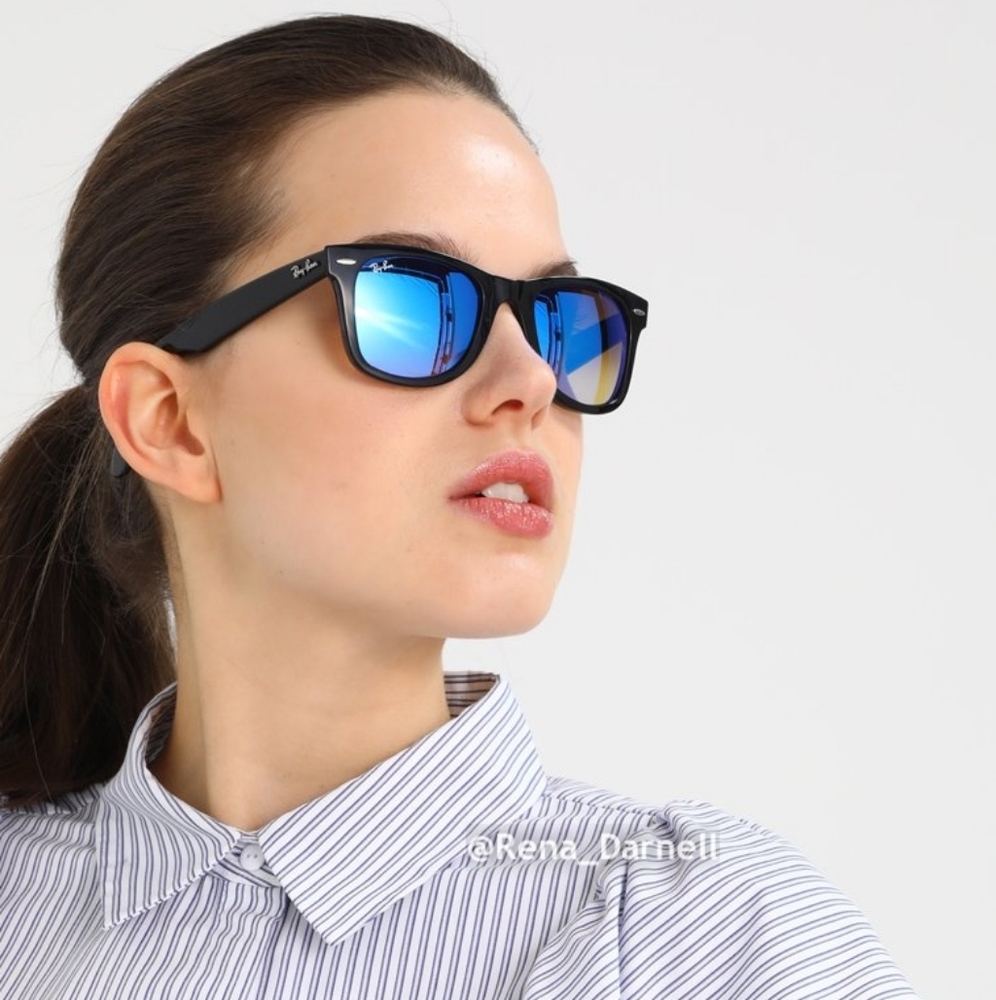 (FREE SHIPPING) RayBan Wayfarer Blue Mirror RB2140 New - Picture 14 of 16